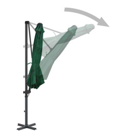 Parasol en porte-à-faux et poteau en aluminium 300 cm Vert