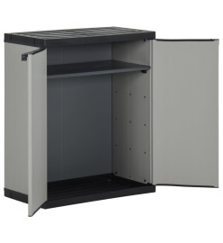 Armoire à déchets de jardin Gris et noir 68x40x85 cm PP