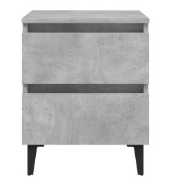 Tables de chevet 2 pcs Gris béton 40x35x50 cm Aggloméré