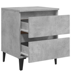 Tables de chevet 2 pcs Gris béton 40x35x50 cm Aggloméré