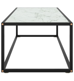 Table basse Noir avec verre marbre blanc 120x50x35 cm