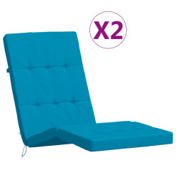 Coussins de chaise longue lot de 2 bleu clair tissu oxford