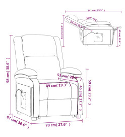 Fauteuil de massage Gris foncé Similicuir et tissu