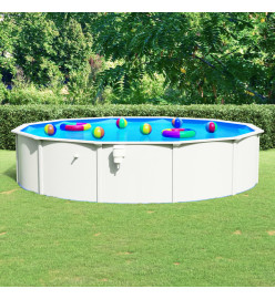 Piscine ronde avec parois en acier 550x120 cm Blanc