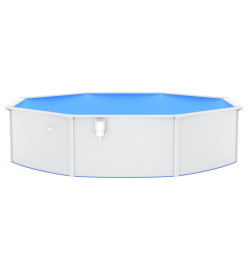 Piscine ronde avec parois en acier 550x120 cm Blanc