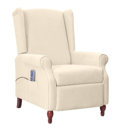 Fauteuil inclinable de massage Crème Tissu