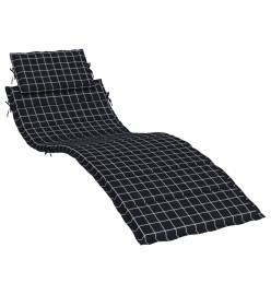 Coussin de chaise longue motif à carreaux noir tissu oxford