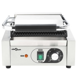 Grill pour panini rainuré Acier inoxydable 1800 W 31x30,5x20 cm