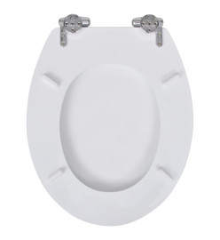 Siège de toilette et couvercle à fermeture douce 2pcs MDF Blanc