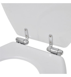 Siège de toilette et couvercle à fermeture douce 2pcs MDF Blanc