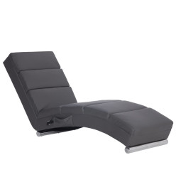 Chaise longue de massage Gris Similicuir