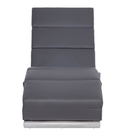 Chaise longue de massage Gris Similicuir