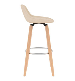 Tabourets de bar lot de 2 crème tissu