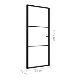 Porte intérieure Verre ESG et aluminium 93x201,5 cm Noir