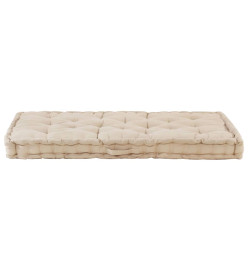 Coussin de plancher de palette Coton 120x80x10 cm Beige