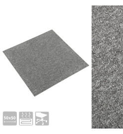 Dalles de tapis de sol 20 pcs 5 m² 50x50 cm Gris