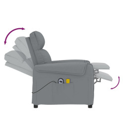 Fauteuil électrique de massage Gris clair Tissu