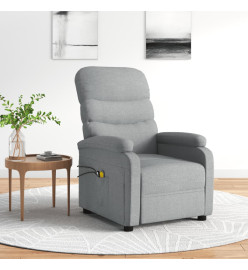 Fauteuil électrique de massage Gris clair Tissu