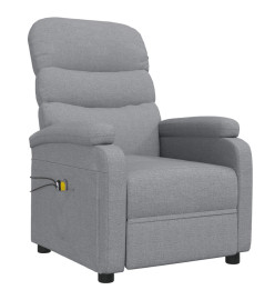 Fauteuil électrique de massage Gris clair Tissu