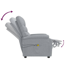 Fauteuil électrique de massage Gris clair Tissu