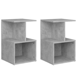 Tables de chevet 2 pcs Gris béton 35x35x55 cm Aggloméré