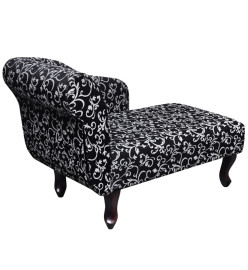 Chaise longue Noir et blanc Tissu