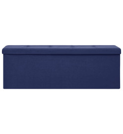 Banc de rangement pliable Bleu Faux lin