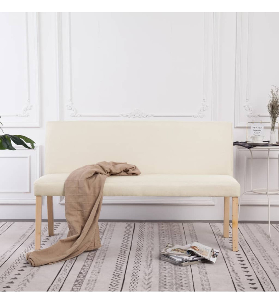 Banc 139,5 cm Crème Polyester