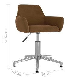 Chaise pivotante de bureau Marron Velours