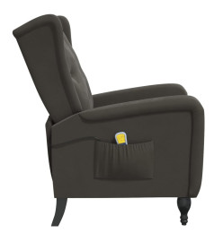 Fauteuil de massage inclinable gris foncé velours