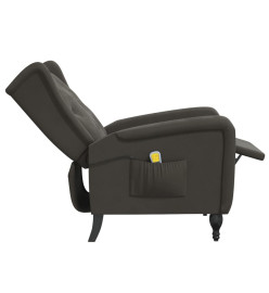 Fauteuil de massage inclinable gris foncé velours