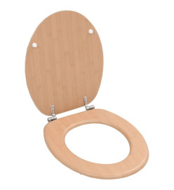 Sièges WC 2 pcs avec couvercles MDF Design de bambou