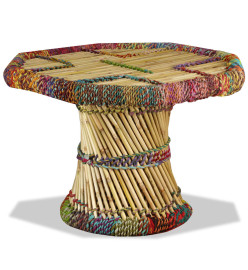 Table basse Bambou avec Détails Chindi Multicolore