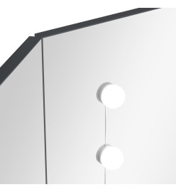 Coiffeuse d'angle avec LED Gris 111x54x141,5 cm