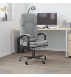 Fauteuil de massage inclinable de bureau Gris clair Tissu