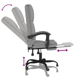 Fauteuil de massage inclinable de bureau Gris clair Tissu