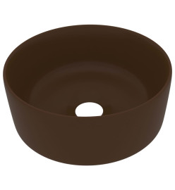 Lavabo rond de luxe Marron foncé mat 40x15 cm Céramique