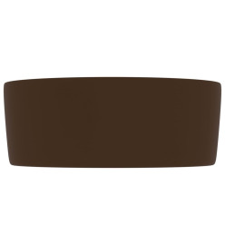 Lavabo rond de luxe Marron foncé mat 40x15 cm Céramique