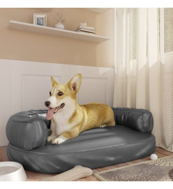 Lit pour chien ergonomique Mousse Gris 88x65 cm Similicuir