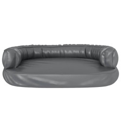 Lit pour chien ergonomique Mousse Gris 88x65 cm Similicuir