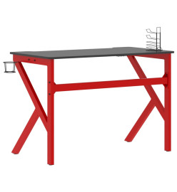 Bureau de jeu et pieds en forme de K Noir et rouge 110x60x75 cm