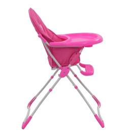 Chaise haute pour bébé Rose et blanc