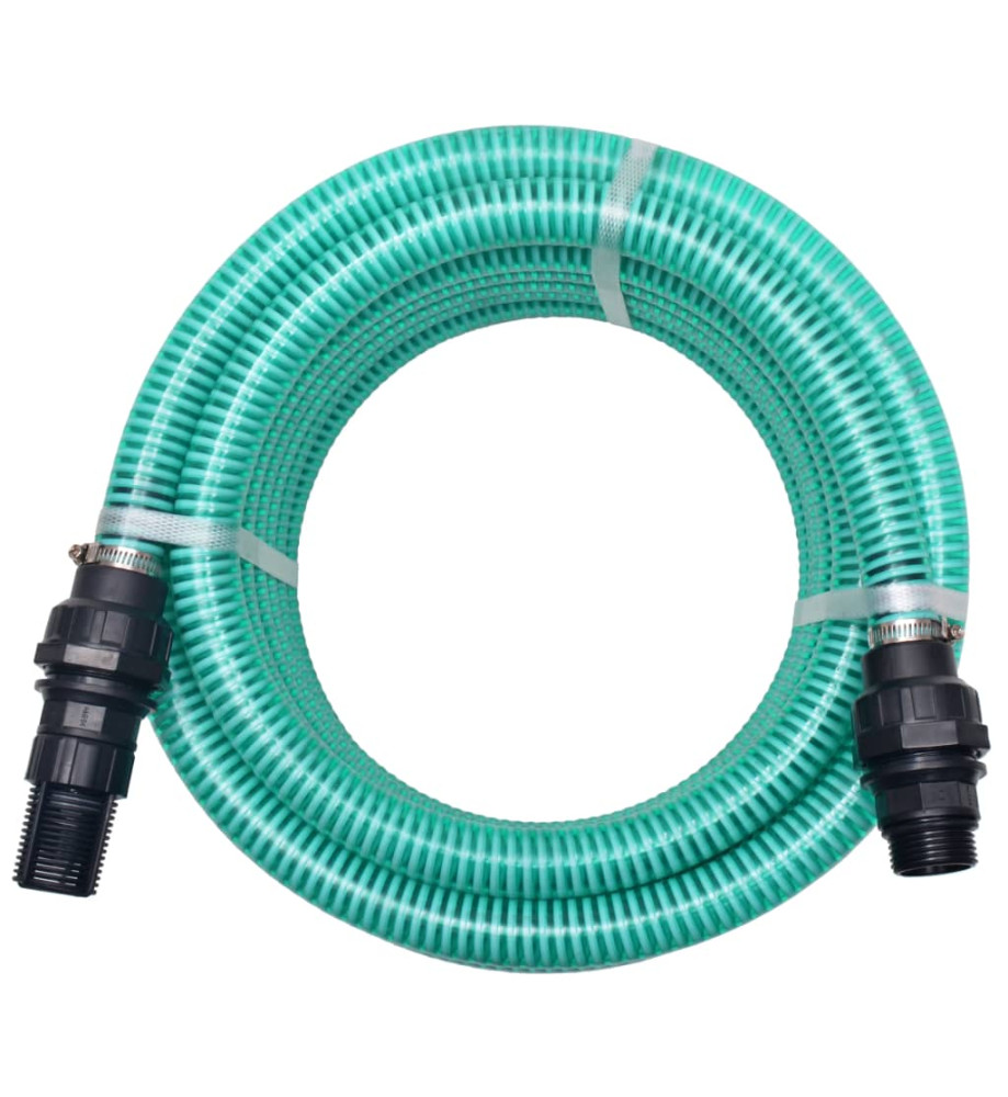 Tuyau d'aspiration avec raccords 7 m 22 mm Vert