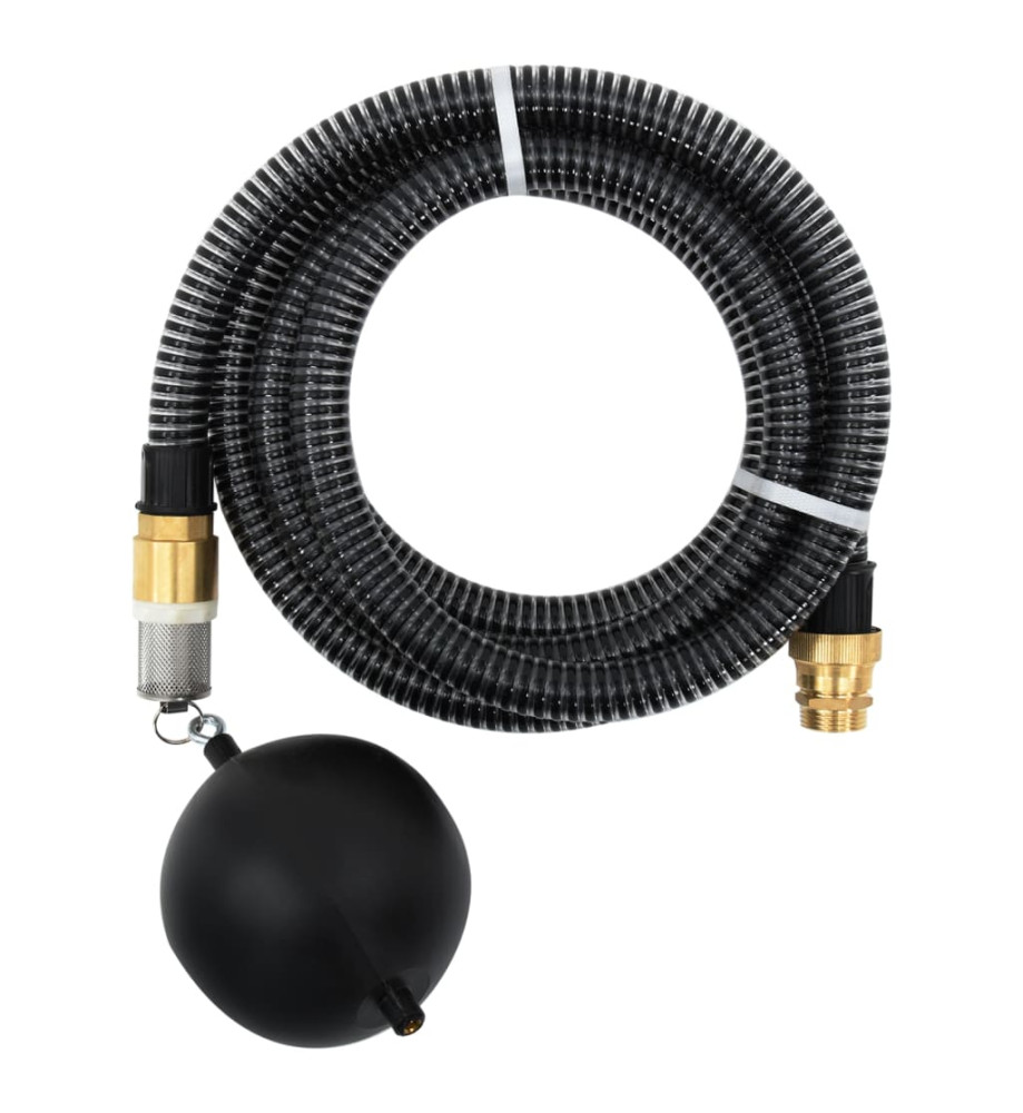 Tuyau d'aspiration avec raccords en laiton noir 1,1" 4 m PVC