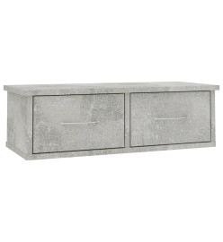 Étagère murale avec tiroirs Gris béton 60x26x18,5 cm Aggloméré