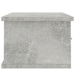 Étagère murale avec tiroirs Gris béton 60x26x18,5 cm Aggloméré