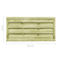 Portillons 2 pcs Bois de pin imprégné 150x75 cm Vert