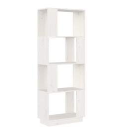 Bibliothèque/Séparateur de pièce Blanc 51x25x132 cm Pin solide