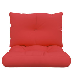 Coussins de palette 2 pcs rouge tissu