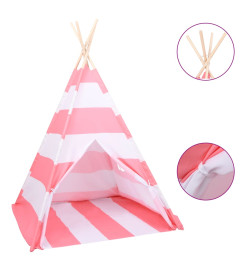 Tente tipi d'enfants et sac Peau de pêche Rayures 120x120x150cm